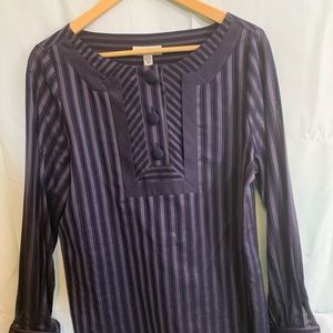 Beautiful eggplant striped faconnable blouse sz m